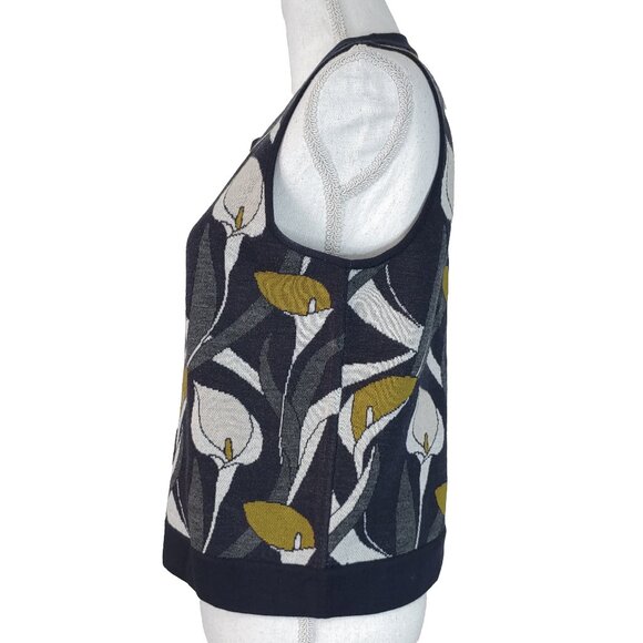 Ann Taylor Academia Sweater Vest Floral Grandmacore Knit Wool Retro Pullover - Picture 3 of 7